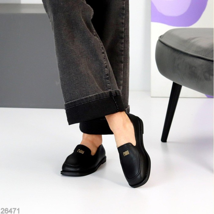 Мокасини жіночі еко-шкіра чорні на 35.5,36,37,38,39,40р