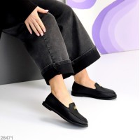 Мокасины женские эко-кожа черные на 35.5,36,37,38,39,40р