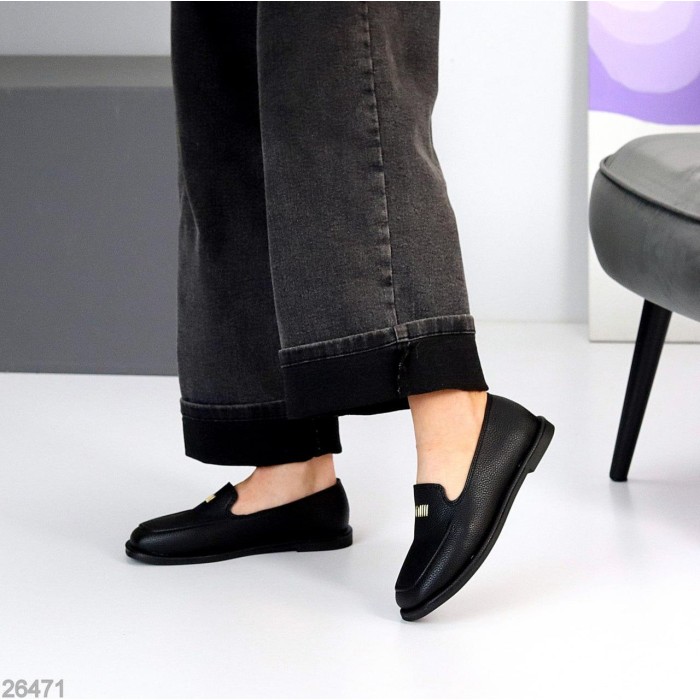 Мокасини жіночі еко-шкіра чорні на 35.5,36,37,38,39,40р