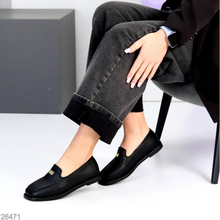 Мокасини жіночі еко-шкіра чорні на 35.5,36,37,38,39,40р