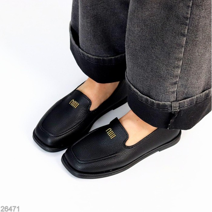 Мокасини жіночі еко-шкіра чорні на 35.5,36,37,38,39,40р