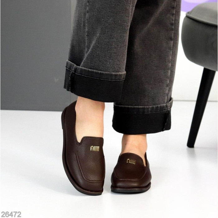 Мокасини жіночі еко-шкіра колір-шоколад на 35.5,36,37,38,39,40р