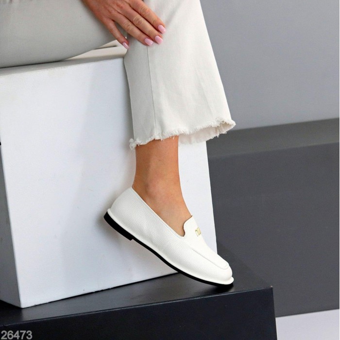 Мокасини жіночі еко-шкіра білі на 35.5,36,37,38,40р