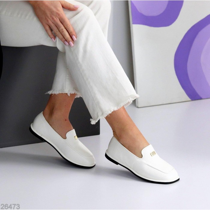 Мокасини жіночі еко-шкіра білі на 35.5,36,37,38,40р