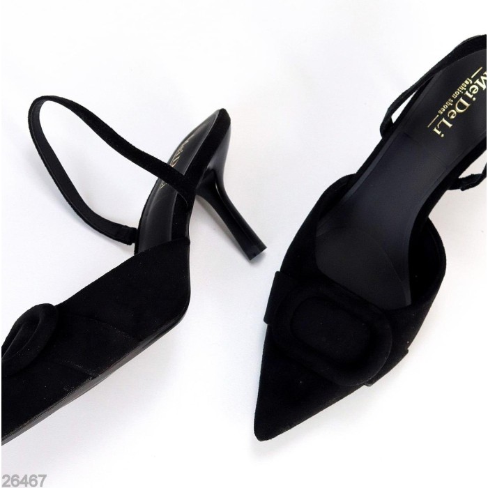 Туфли жіночі екозамша колір чорний 36,37,38,39,40р