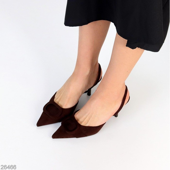 Туфлі жіночі еко замша колір-шоколад 36,37,38,39,40р