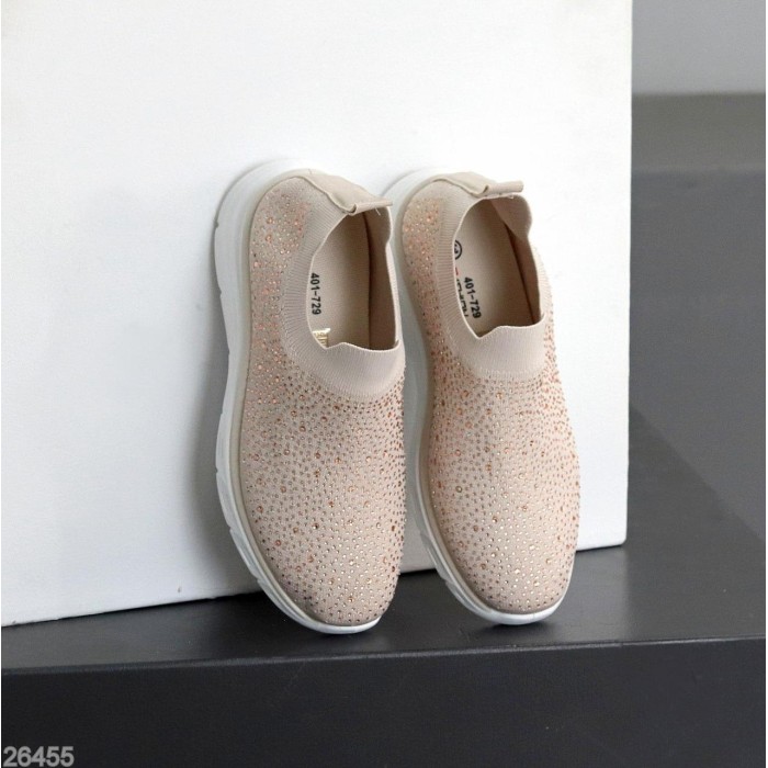 Мокасини жіночі текстиль беж 36,37,38,39,40,41р