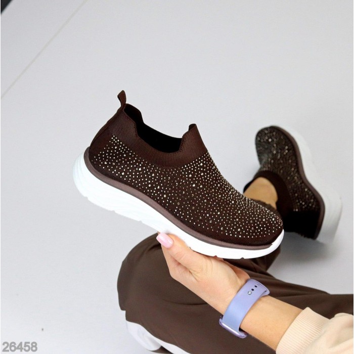 Мокасини жіночі текстиль колір шоколад 37,38,39,40,41р