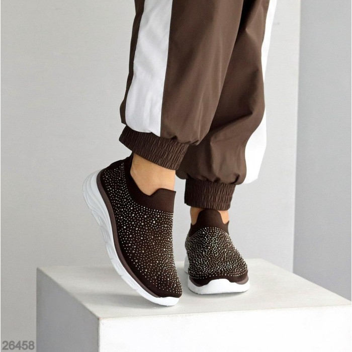 Мокасини жіночі текстиль колір шоколад 37,38,39,40,41р