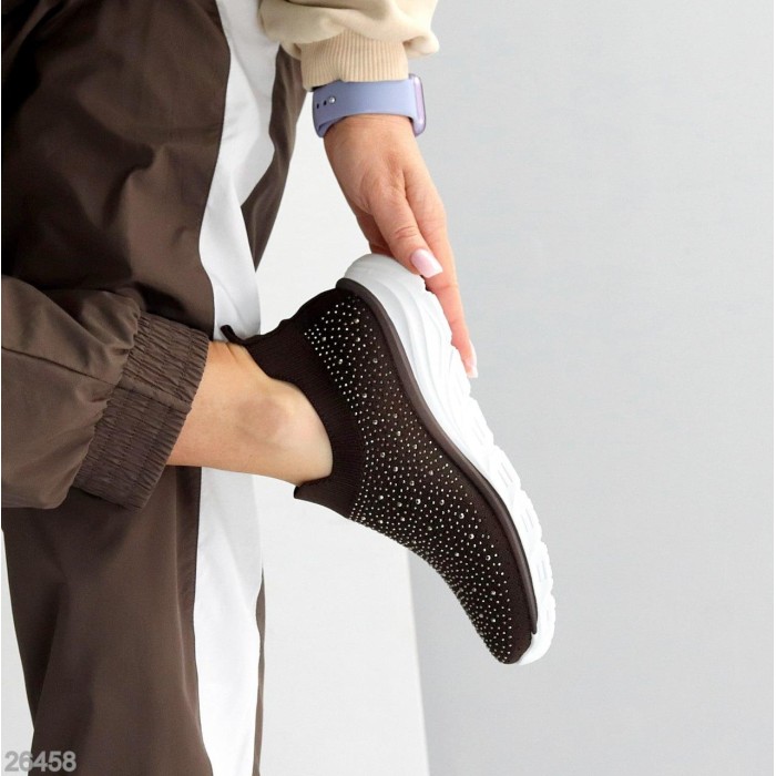 Мокасини жіночі текстиль колір шоколад 37,38,39,40,41р