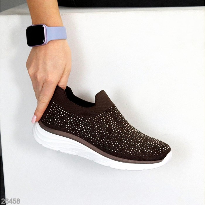 Мокасини жіночі текстиль колір шоколад 37,38,39,40,41р