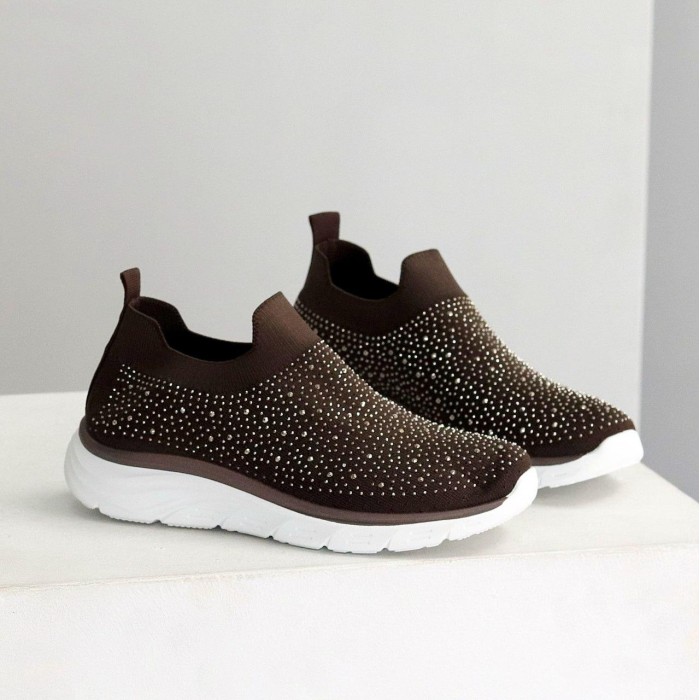 Мокасини жіночі текстиль колір шоколад 37,38,39,40,41р