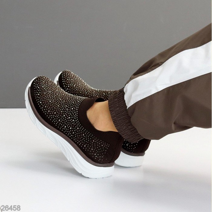 Мокасини жіночі текстиль колір шоколад 37,38,39,40,41р