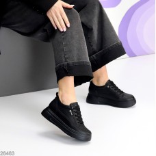 Кроссовки женские натуральная кожа черные на 35.5,36,37,39р.