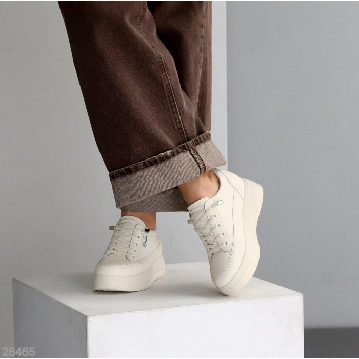 Кросівки жіночі натуральна шкіра колір беж на 35,35.5,36,37,38,39р