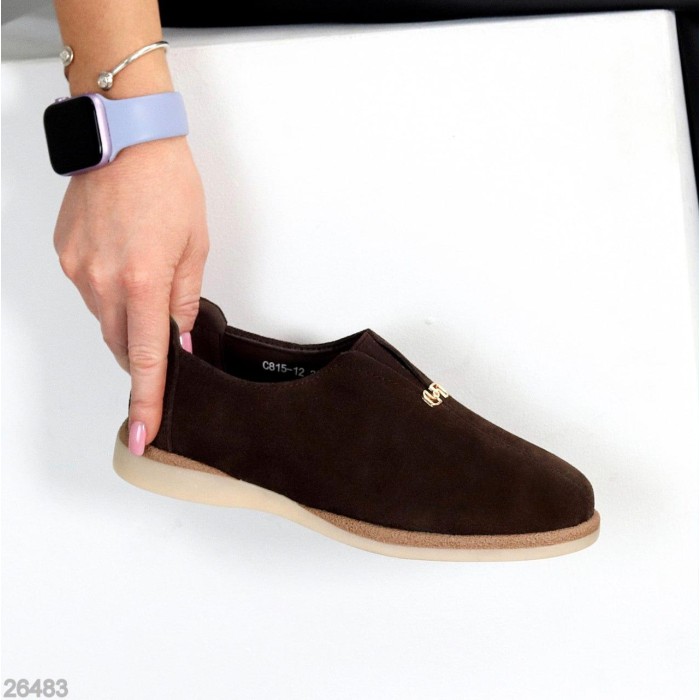 Туфлі жіночі натуральна замша колір-шоколад 36,37,38,39,41р