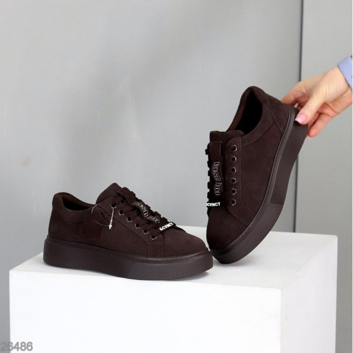 Кросівки жіночі натуральна-замша шоколад 36,38,39,40,41р