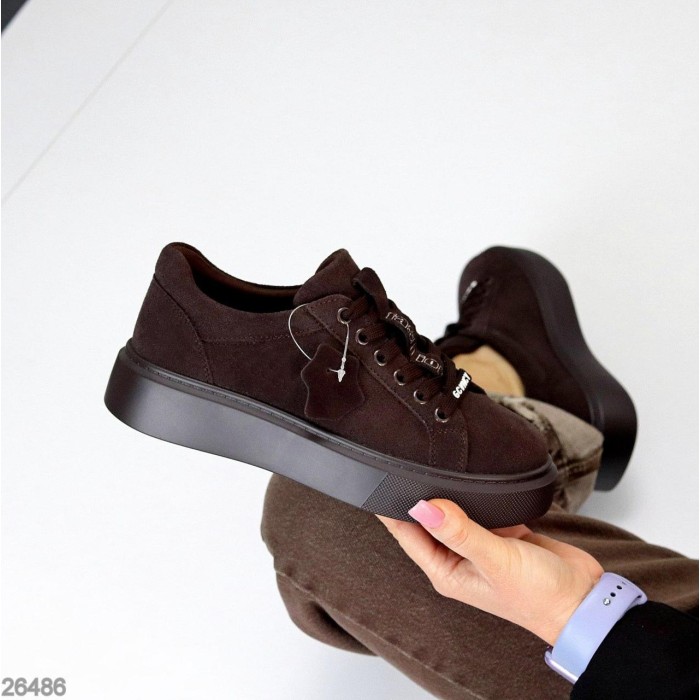 Кросівки жіночі натуральна-замша шоколад 36,38,39,40,41р