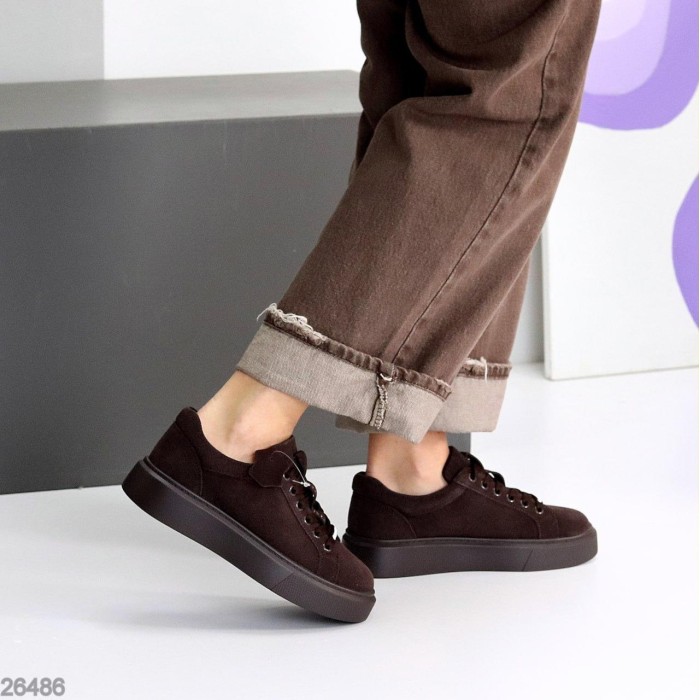 Кросівки жіночі натуральна-замша шоколад 36,38,39,40,41р