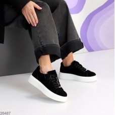 Кросівки жіночі натуральна замша чорні 37,38,39р