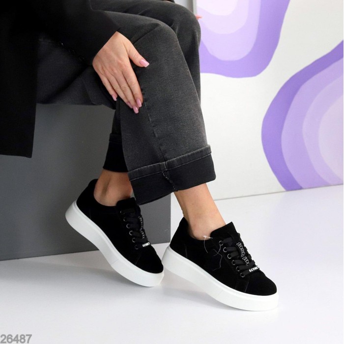 Кросівки жіночі натуральна замша чорні 37,38,39р