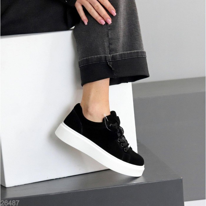 Кросівки жіночі натуральна замша чорні 37,38,39р