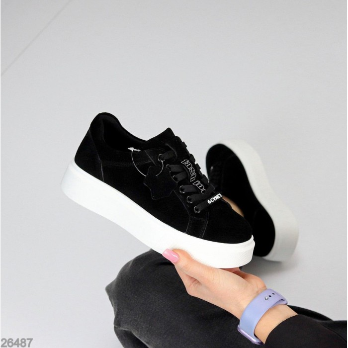 Кросівки жіночі натуральна замша чорні 37,38,39р