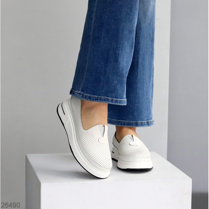 Мокасини жіночі натуральна шкіра білі 36,37,38,39,40,41р