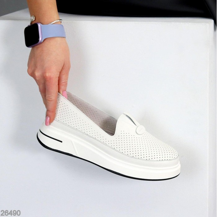 Мокасини жіночі натуральна шкіра білі 36,37,38,39,40,41р