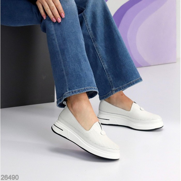 Мокасини жіночі натуральна шкіра білі 36,37,38,39,40,41р