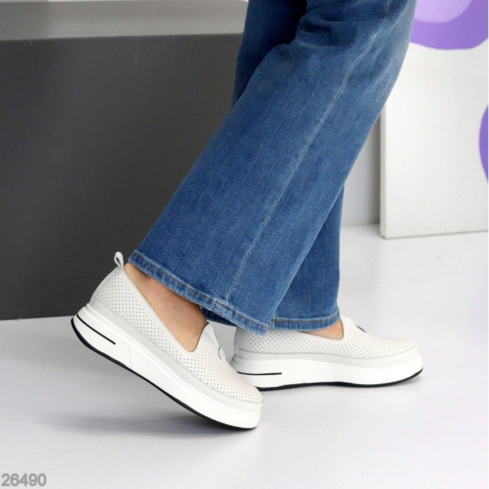 Мокасини жіночі натуральна шкіра білі 36,37,38,39,40,41р