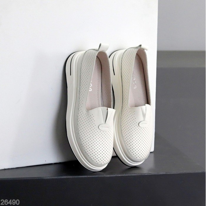 Мокасини жіночі натуральна шкіра білі 36,37,38,39,40,41р