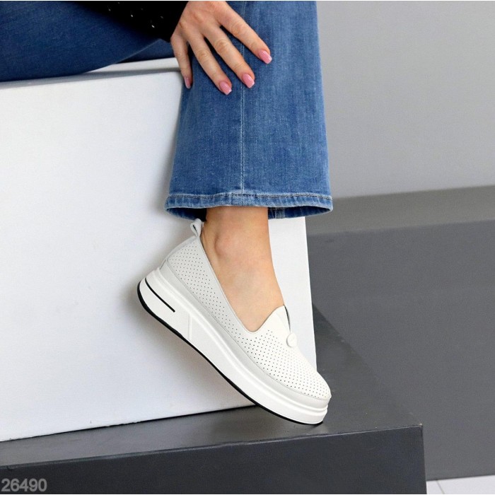 Мокасини жіночі натуральна шкіра білі 36,37,38,39,40,41р