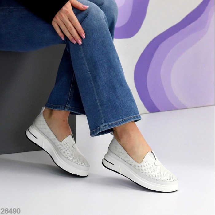 Мокасини жіночі натуральна шкіра білі 36,37,38,39,40,41р