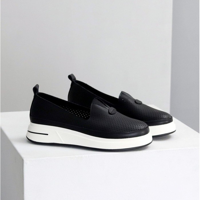 Мокасини жіночі натуральна шкіра чорні 36,37,38,39,40,41р