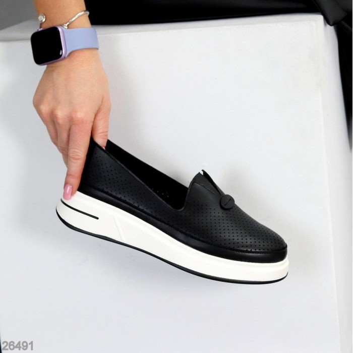 Мокасини жіночі натуральна шкіра чорні 36,37,38,39,40,41р