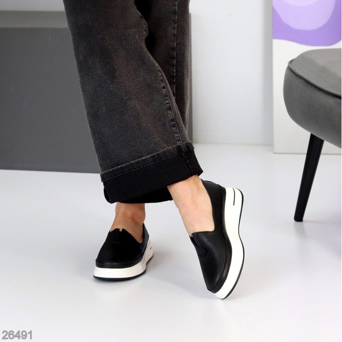 Мокасини жіночі натуральна шкіра чорні 36,37,38,39,40,41р