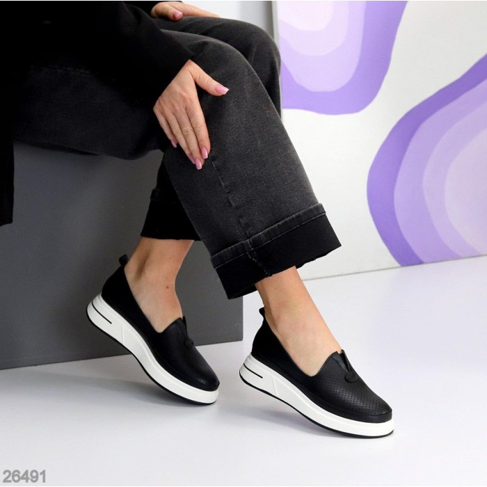 Мокасини жіночі натуральна шкіра чорні 36,37,38,39,40,41р