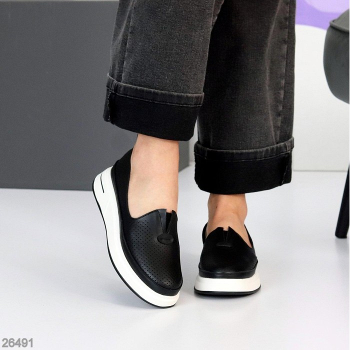 Мокасини жіночі натуральна шкіра чорні 36,37,38,39,40,41р