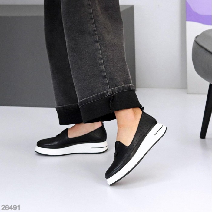 Мокасини жіночі натуральна шкіра чорні 36,37,38,39,40,41р