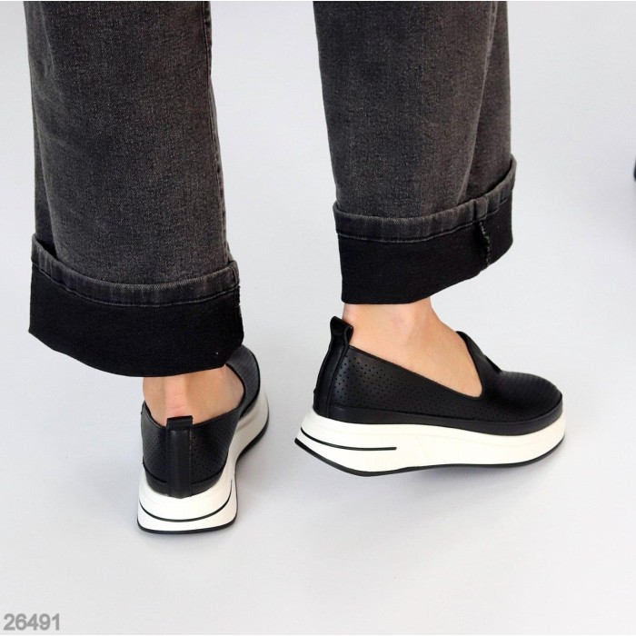 Мокасини жіночі натуральна шкіра чорні 36,37,38,39,40,41р