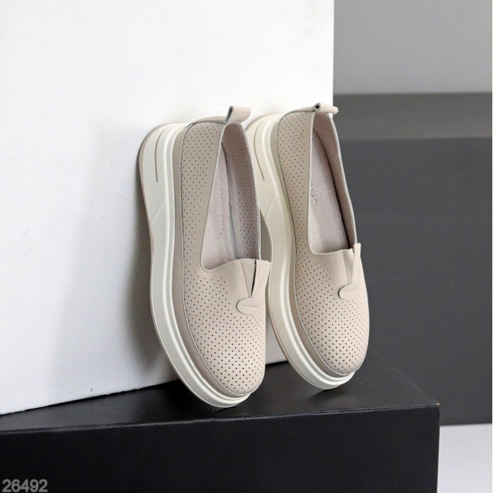 Мокасини жіночі натуральна шкіра беж 36,37,38,39,40,41р