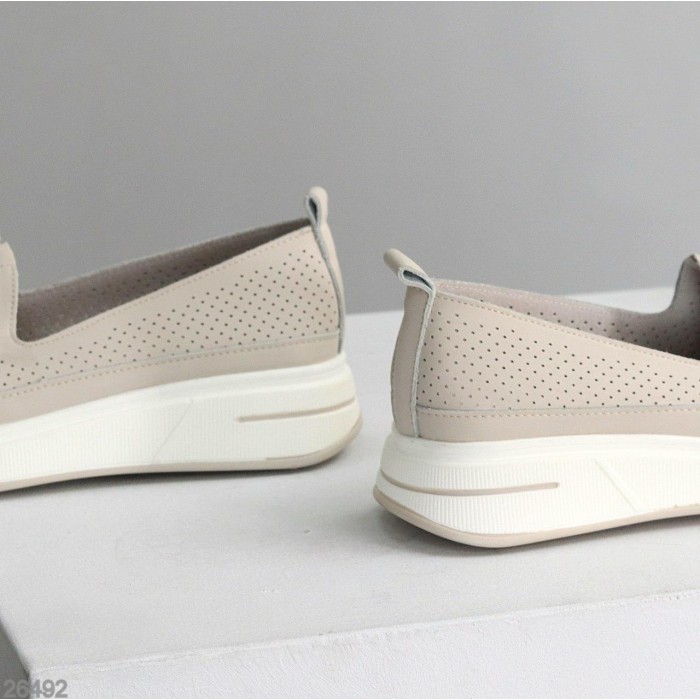 Мокасини жіночі натуральна шкіра беж 36,37,38,39,40,41р