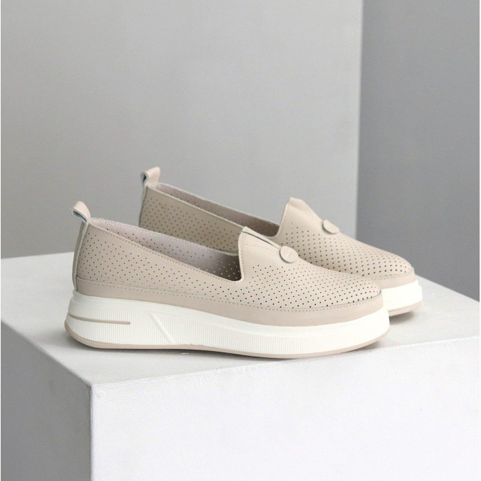 Мокасини жіночі натуральна шкіра беж 36,37,38,39,40,41р