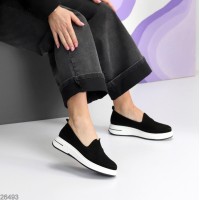 Мокасини жіночі натуральна замша чорні 36,37,38,39,40,41р