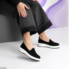 Мокасини жіночі натуральна замша чорні 36,37,38,39,40,41р