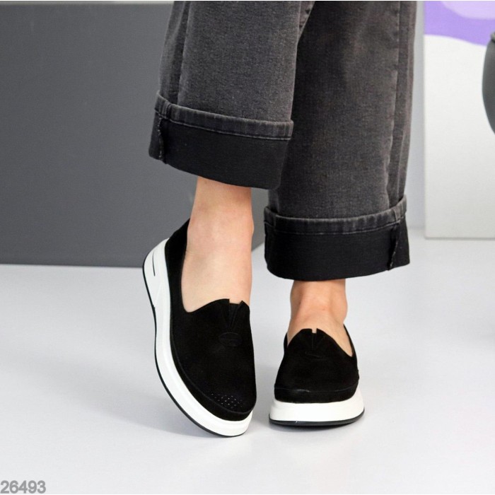 Мокасини жіночі натуральна замша чорні 36,37,38,39,40,41р