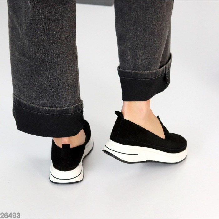 Мокасини жіночі натуральна замша чорні 36,37,38,39,40,41р