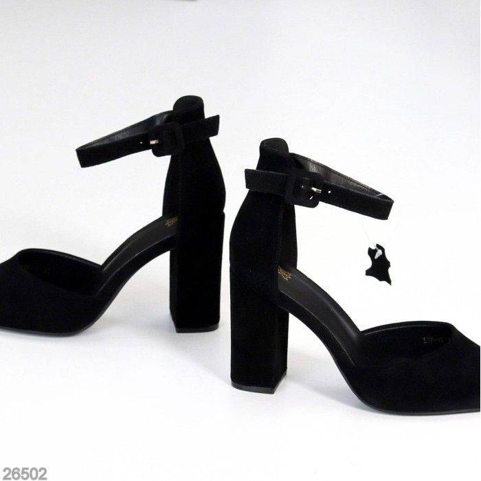 Туфлі жіночі натуральна замша чорні 35,36,37,38,39,40р