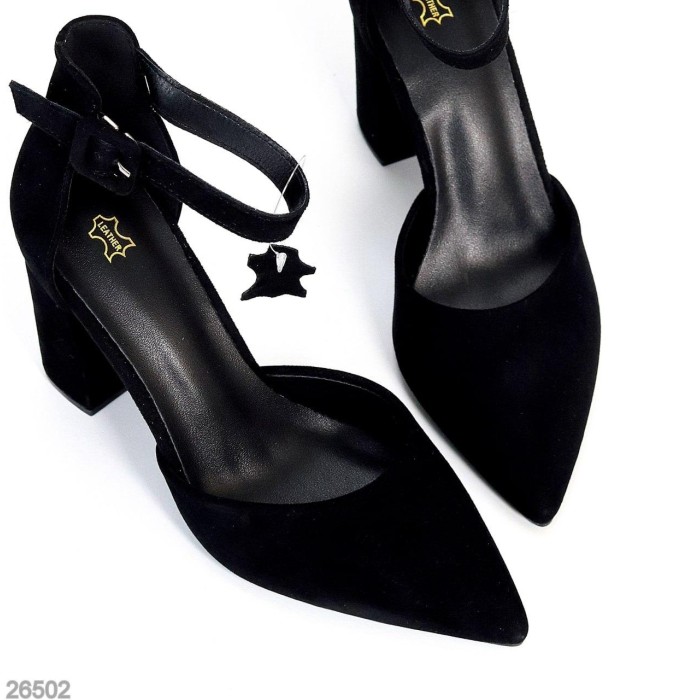 Туфлі жіночі натуральна замша чорні 35,36,37,38,39,40р